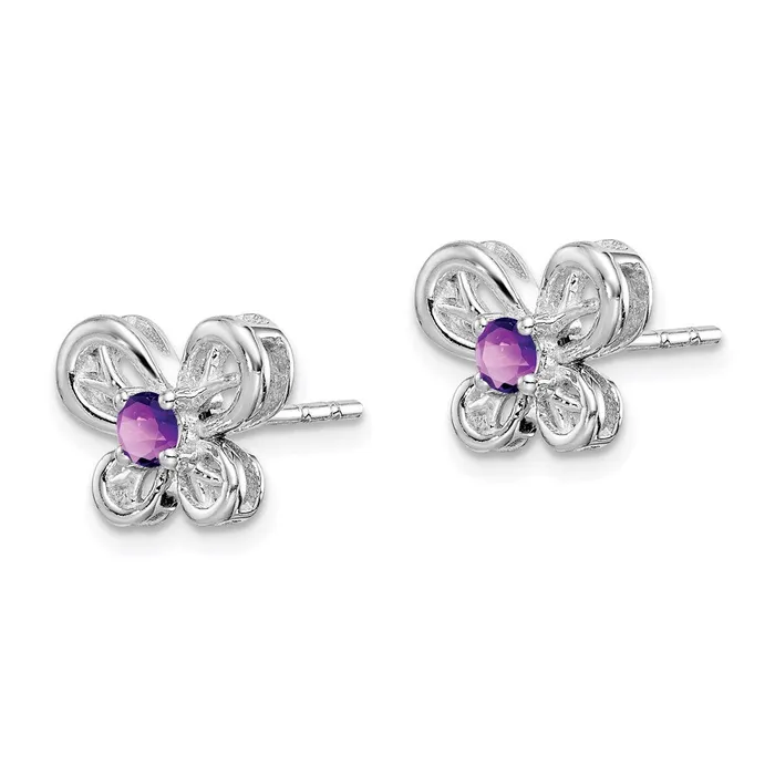 Sterling Silver Rhodiumplated Amethyst Earrings Goldia Earrings