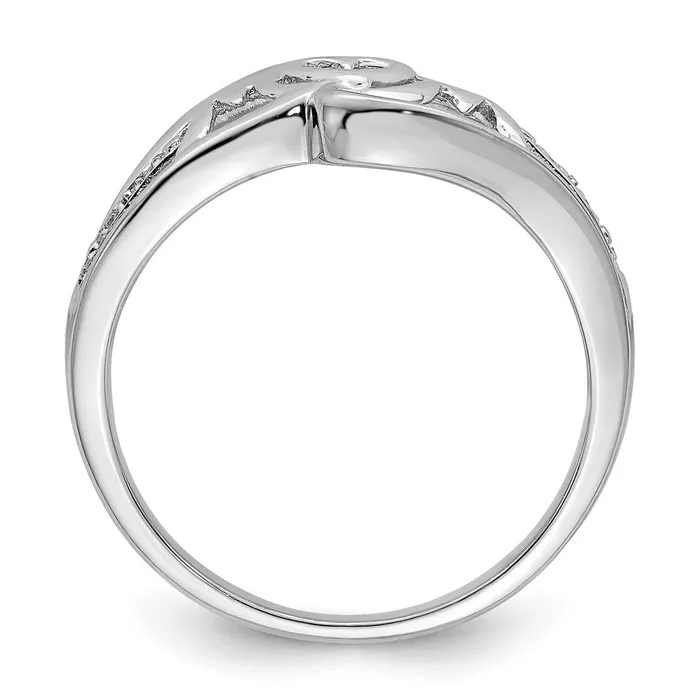 Sterling Silver Rhodium Plated Diamond Heart MOM Ring Goldia Rings