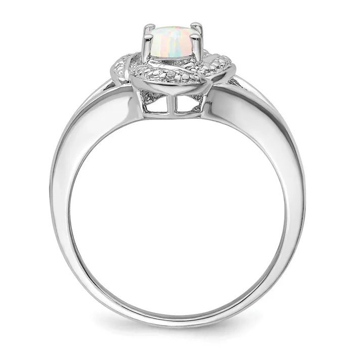 Sterling Silver Rhodiumplated Diamond u0026 Created Opal Ring Goldia Rings