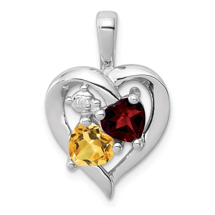 Sterling Silver Rhodiumplated Garnet Goldia Rings