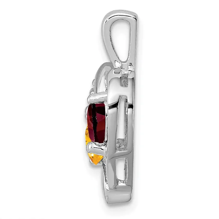 Sterling Silver Rhodiumplated Garnet Goldia Rings