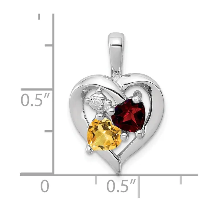 Sterling Silver Rhodiumplated Garnet Goldia Rings