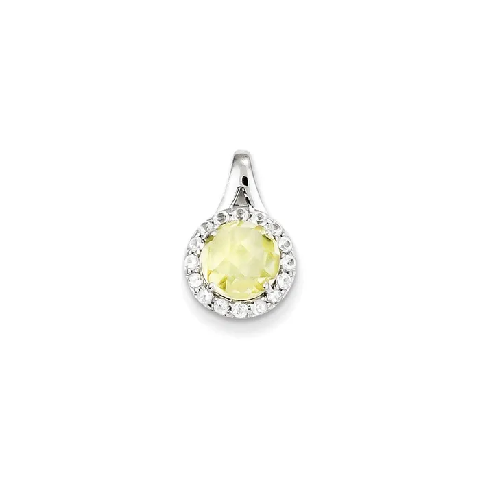 Sterling Silver White Topaz u0026 Lemon Quartz Circle Pendant Goldia Necklaces Sterling Silver White Topaz u0026 Lemon Quartz Circle Pendant Goldia Necklaces