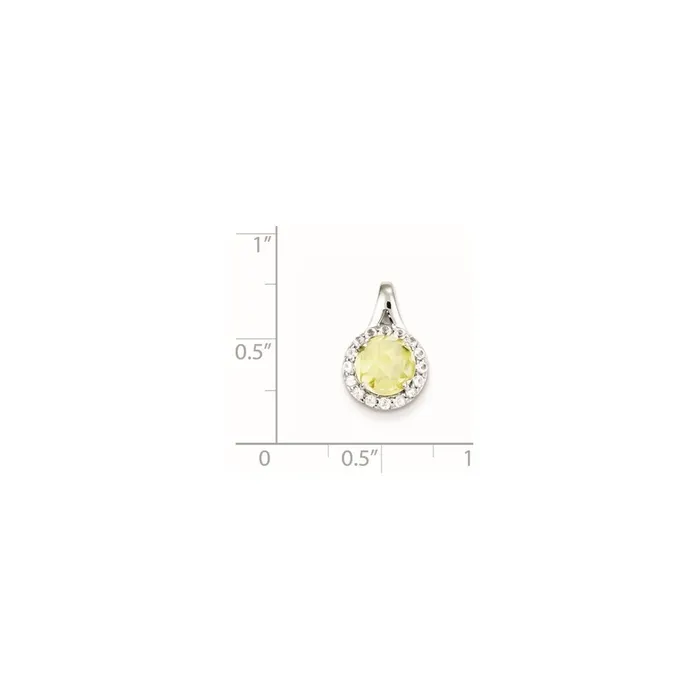 Sterling Silver White Topaz u0026 Lemon Quartz Circle Pendant Goldia Necklaces