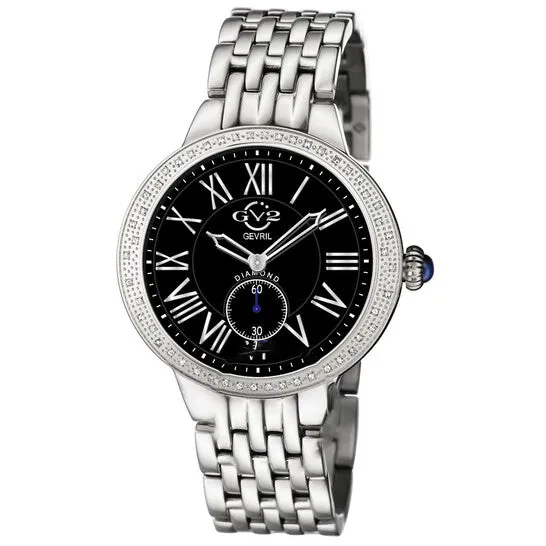 Watches JMS always Original GV2 by Gevril Astor Quartz Diamond Black Dial Ladies Watch 9110